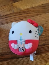 Original Squishmallows HELLO KITTY BOBA TEA 6.5" PLUSH Tags