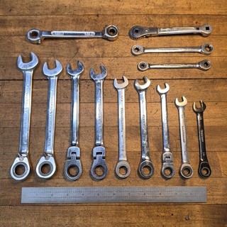 Vintage 13 Piece METRIC/SAE Ratcheting Wrenches • GEARWRENCH ☆USA