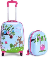 GoPlus Bambi, 12" & 16" Kids Carry On Luggage Set with 4 Spinner Wheels