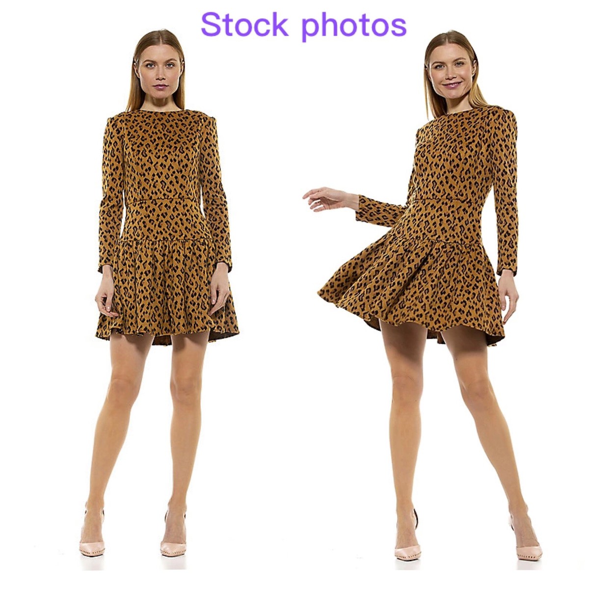 ALEXIA ADMOR ローガン モックネック シースドレス Leopard Dress Alexia Admor Long Sleeve Drop Waist Sweater