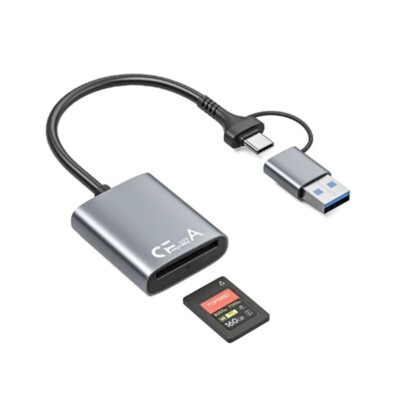 Double Interfaces Card Reader USB3.2 Type C For CFast Type A Card Adapters