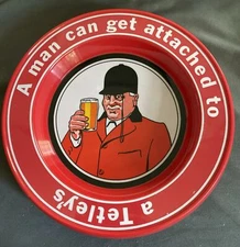 Tetley’s Ale 6.5” Red Ashtray Tip Tray Presidium Melamine Vintage England