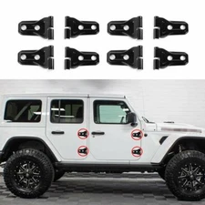 8x Set Door Hinge Decor Covers Trims for Jeep Wrangler JL&Unlimited JT 18+ Black