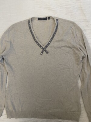 Fabiani Pullover M, Hellgrau 36-38, Kaschmir Seide, Luxus 1 A, 36 38, 