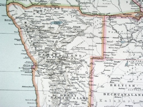 1896 ANTIQUE MAP OF SOUTH AFRICA BOER REPUBLICS NAMIBIA MADAGASCAR TANZANIA - Picture 4 of 13