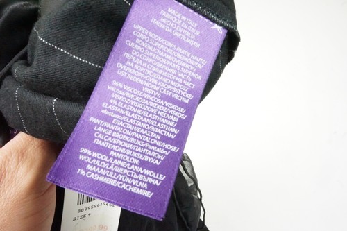 Ralph Lauren Collection Purple Label Halter Black Pinstripe Jumpsuit 6 $2490 - Picture 7 of 8
