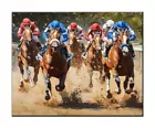 Horse Racing Sports Oil Painting Picture Printed on Canvas,Home Wall Art Decor