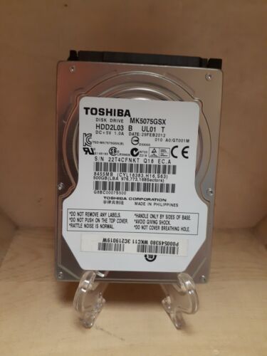 Toshiba MK5075GSX 500GB HDD Hard Drive SATA Laptop 2.5" - Picture 1 of 3