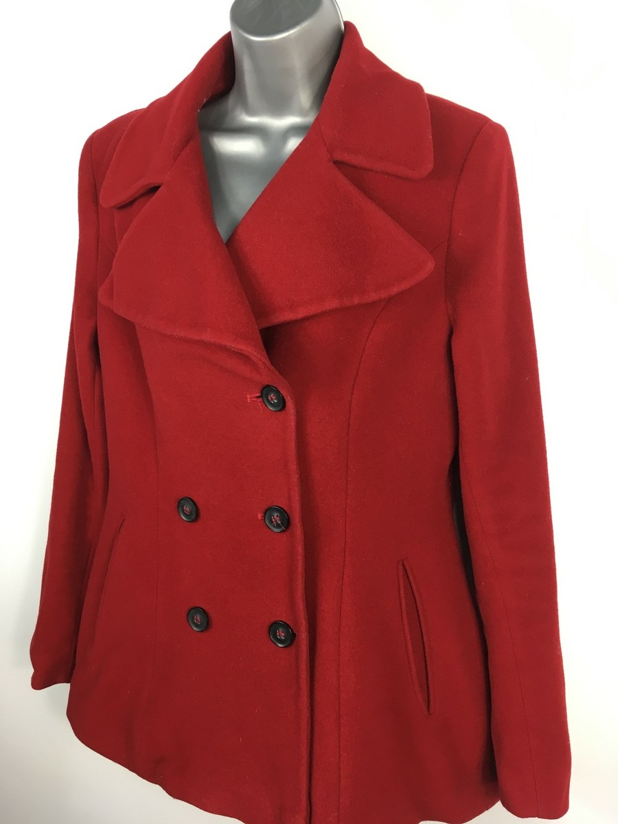 dkny red womens coat