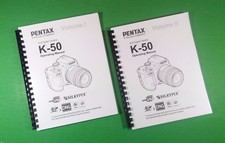 Owners Manual for Ricoh Pentax K-50 K50 Camera 300 Pages W/Clear Covers