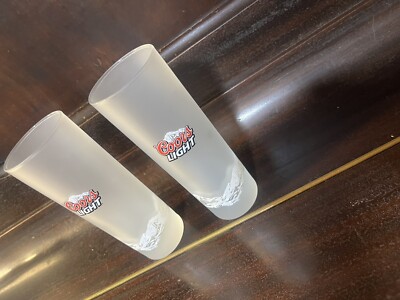 2x Coors Light mattiertes halbes Pint Glas Pub Bar Restaurant Mancave