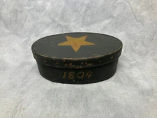 Small elliptical Shaker pantry box, 2 finger bottom, 1 finger top, 5 1/2" long