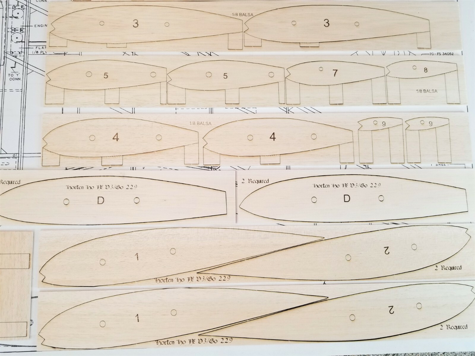 Horten HO IX GO 229 84" WS RC Airplane Laser Cut Balsa Ply Short Kit