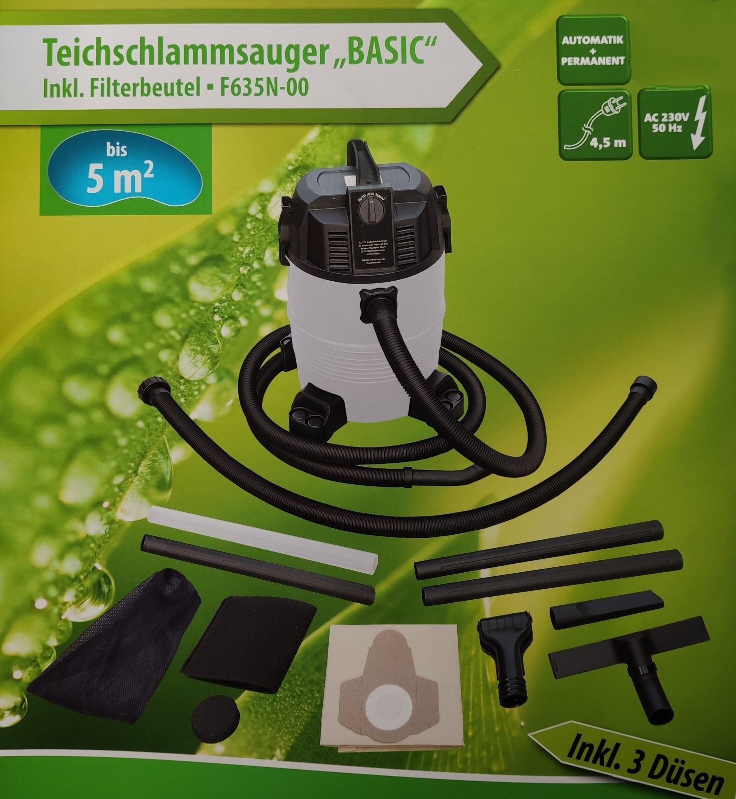 Teichschlammsauger BASIC Heissner F635N00 Gartenteich