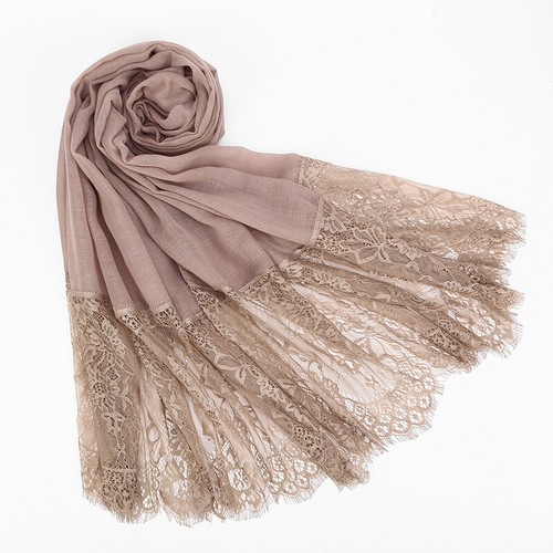 Women Ladies Lace Flower Muslim Hijab Shawl Long Scarf Scarves Female Head Wrap - Bild 6 von 47