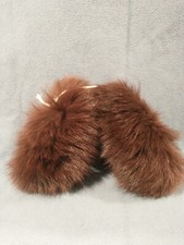 Vintage Genuine Regular Red Brown Real Mink Fur cuffs leather lined