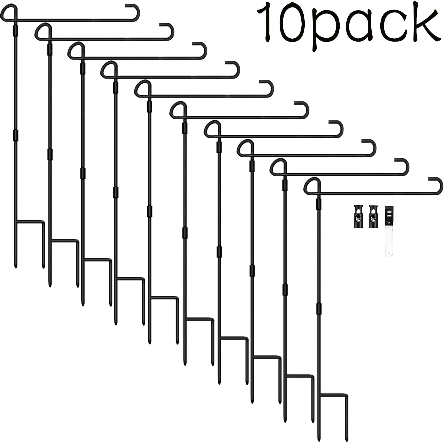 Garden Flag Holder Stand 10 Pack Garden Flag Pole for 13.5