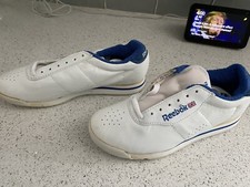 Reebok Classic Womens Princess Sneaker Vtg White / blue Royal 7 Nos