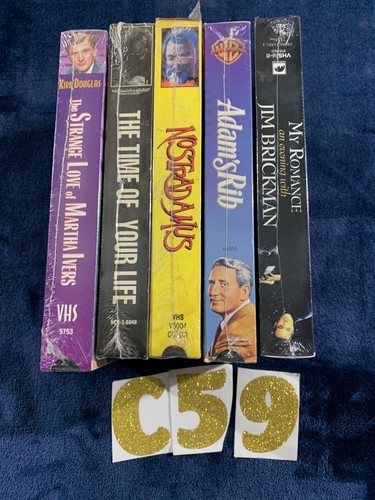 5 Sealed Classic VHS Tapes Lot Adam’s Rib Time of Your Life Kirk Douglas Rare - Picture 6 of 9