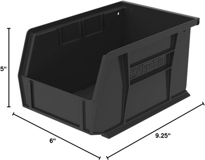 NEW AkroBins Plastic Hanging Stackable Storage Organizer Bin 9x6x5 30237 Black