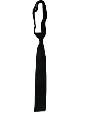 Boys Green and Black Patterened Pre-tied Adjustable Long Tie. Windsor Style