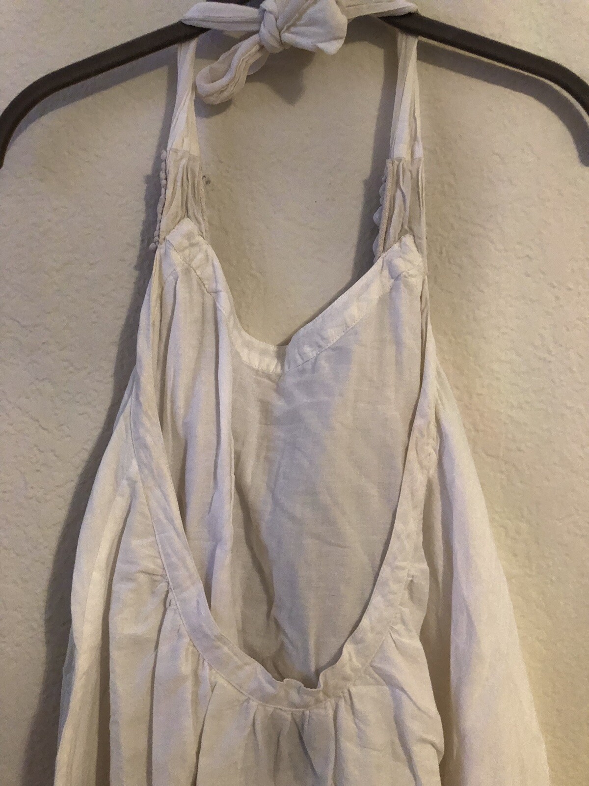 Chelsea Flower Cotton Halter Blouse White XS - image 5