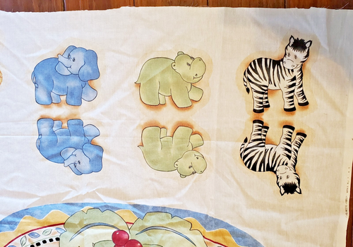 Safari Nursery Fabric Panel Princess Fabric Co Giraffe Tigers Zebras Elephants - Picture 2 of 7
