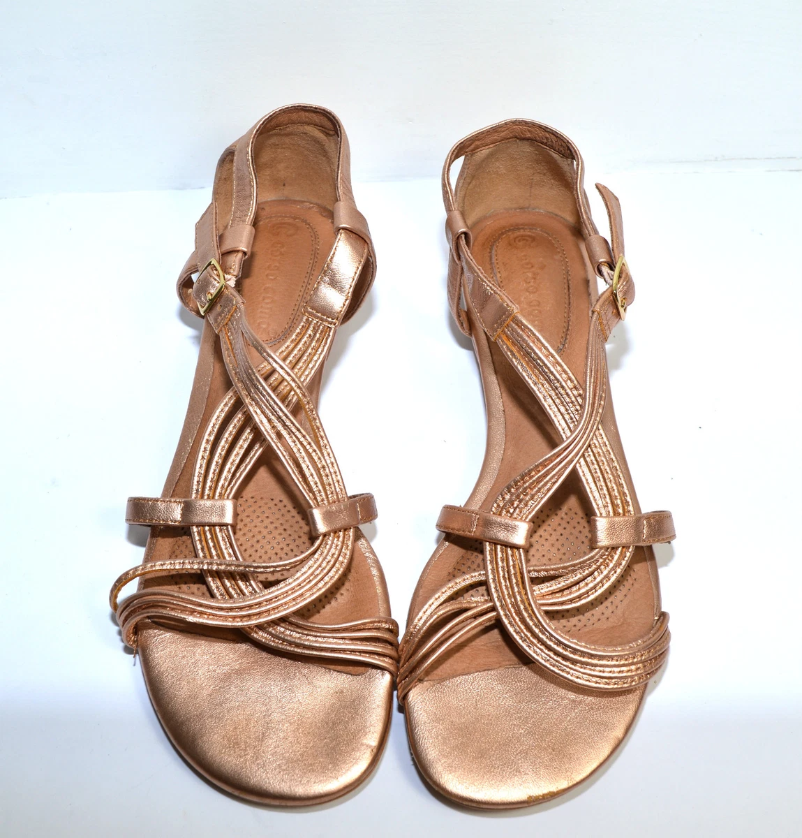 Corso Como Future Genuine Leather Rose Gold Metallic Strap Sandals EU 37 UK 4.5