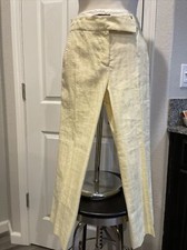 Elie Tahari Linen Blend Ainsley Crop Pants NWT