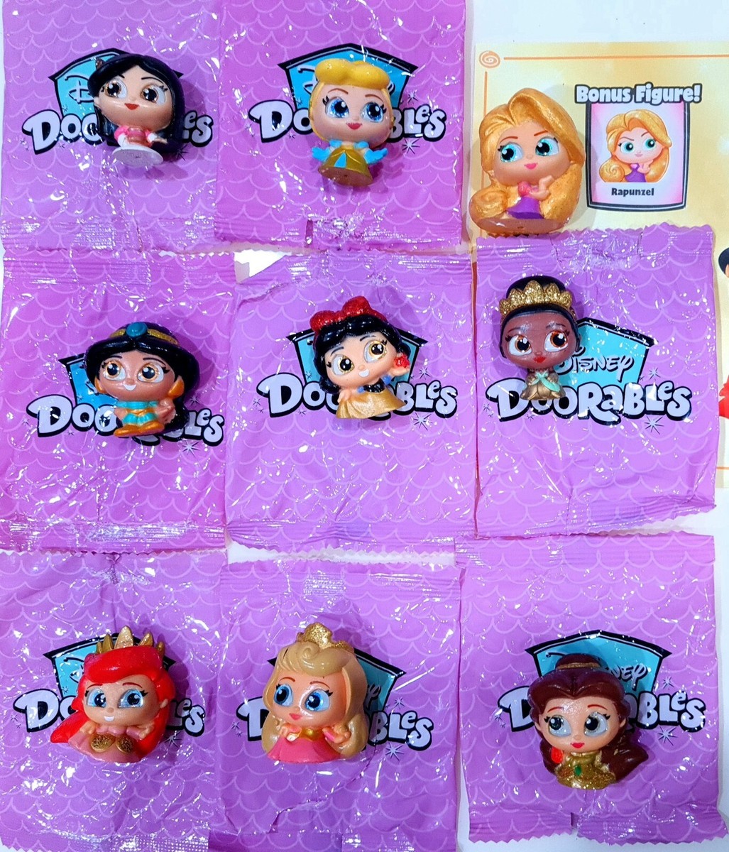 Complete 9 Disney Doorables GOLD Princess Ariel Belle Bonus