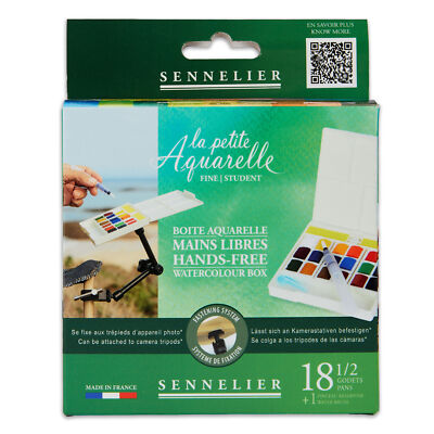 Sennelier la petite Aquarelle - Reise Aquarellkasten 18x1/2 Näpfchen N131692.18