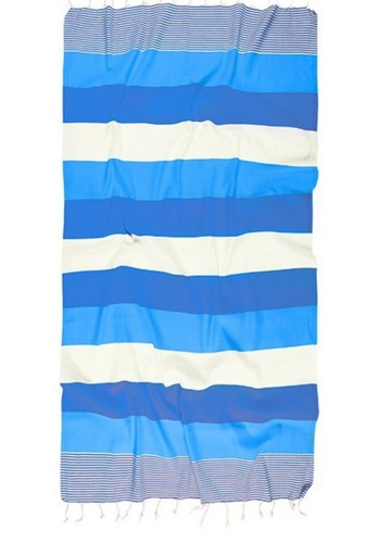 Toalla peshtemal turca azul/turquesa. Playa 100% algodón 33"x67" - Imagen 2 de 2
