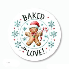 Gingerbread Baked With Love Scrapbook Stickers Favors Holiday Envelope Seals