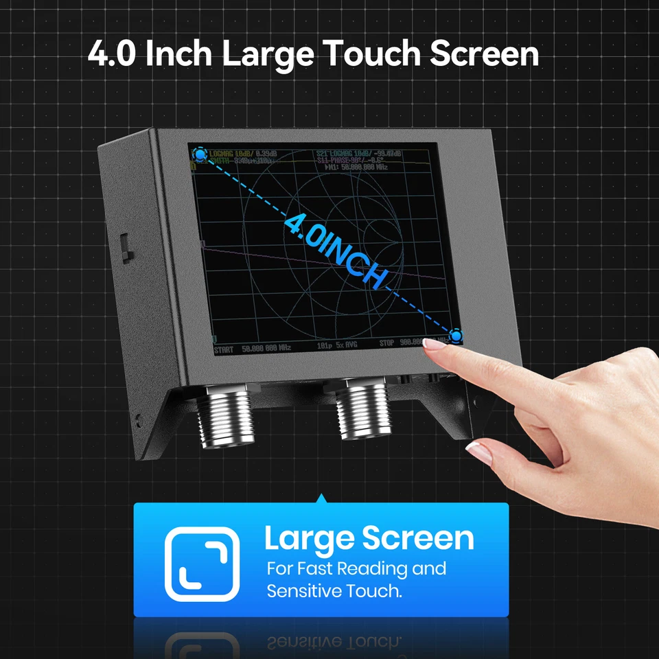 Seesii 4inch 50KHz-3GHz HF VHF UHF VNA NanoVNA Vector Network Antenna Analyzer - Image 3 of 4