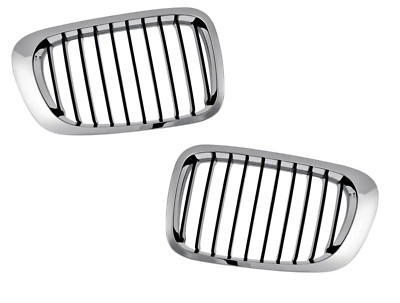 2x Niere Grill Kühlergrill für BMW 3er E46 Coupe Cabrio 1999-2003 Chrom Schwarz