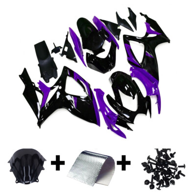 Injection Purple Black Fairing Kit for Suzuki 2006 2007 GSXR600 GSXR750 Body Kit