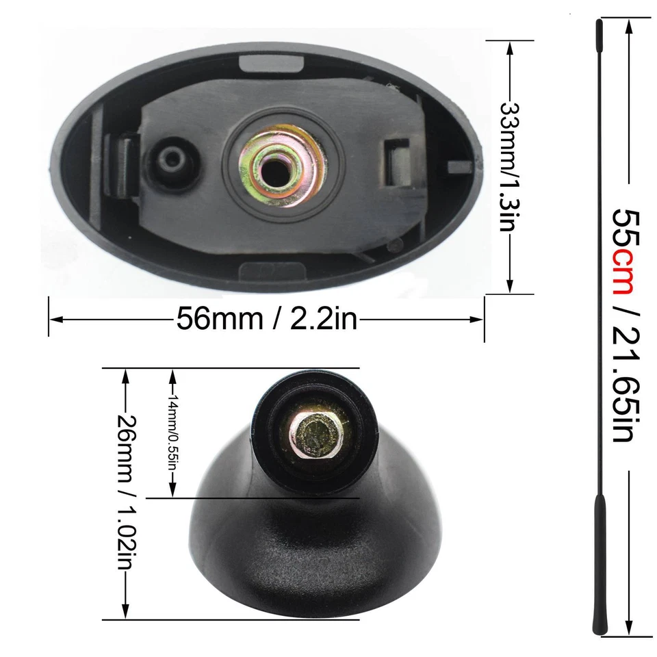 Antena de techo base aérea varilla AM/FM para Ford Focus Mondeo Fiesta Transit Connect Foto 2 de 4