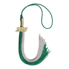 Endea Graduation Emerald Green/Grey Tassel With Gold Date Drop