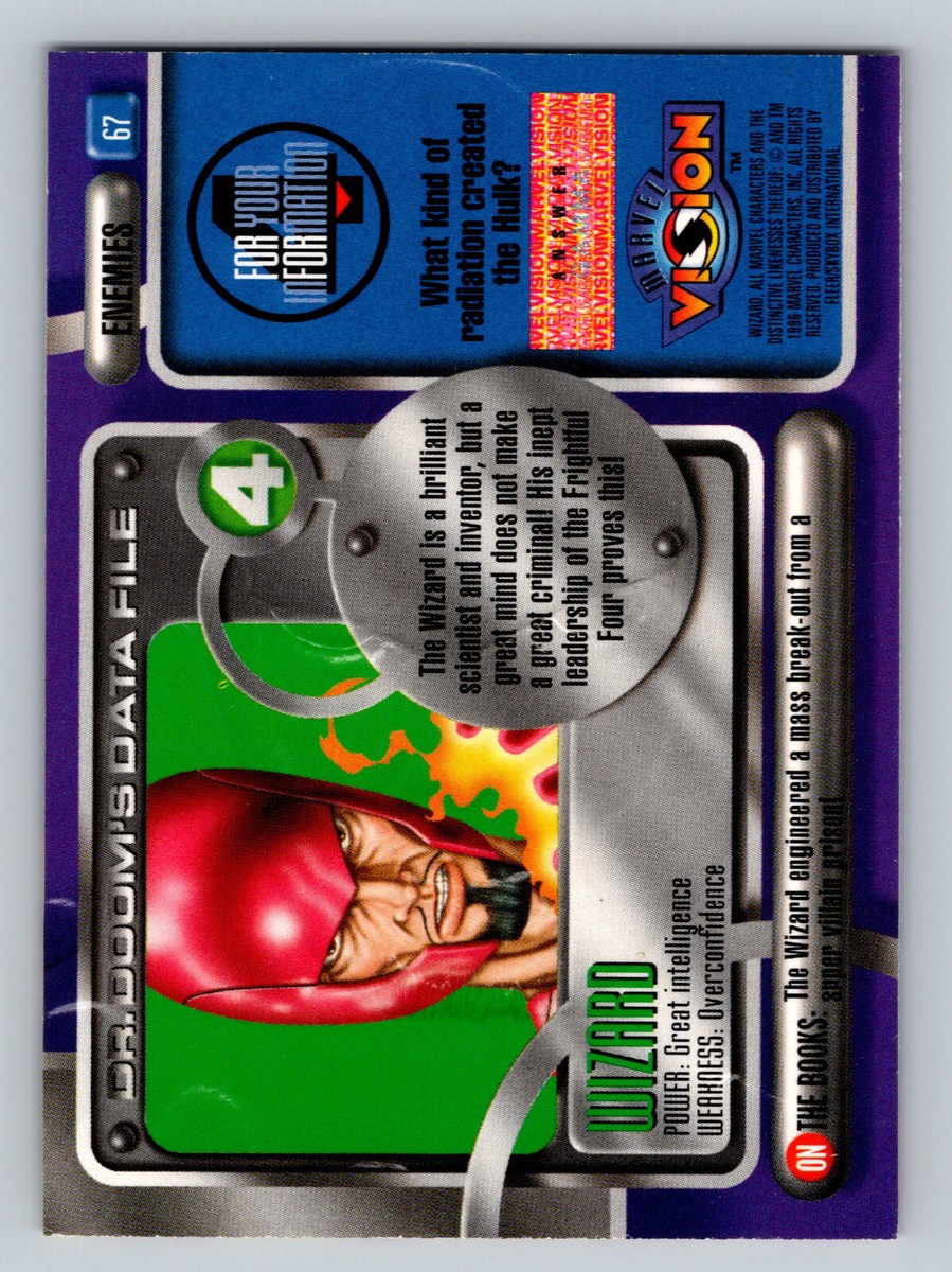 Fleer 1996 Marvel Vision #67 Wizard Trading Card MCU Fantastic
