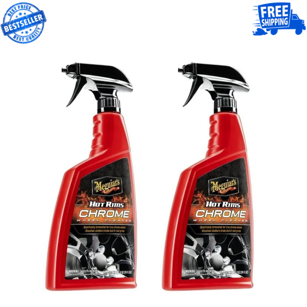 NEW Meguiar's G19124 Hot Rims Chrome Wheel Cleaner 24 Oz ( Pack of 2