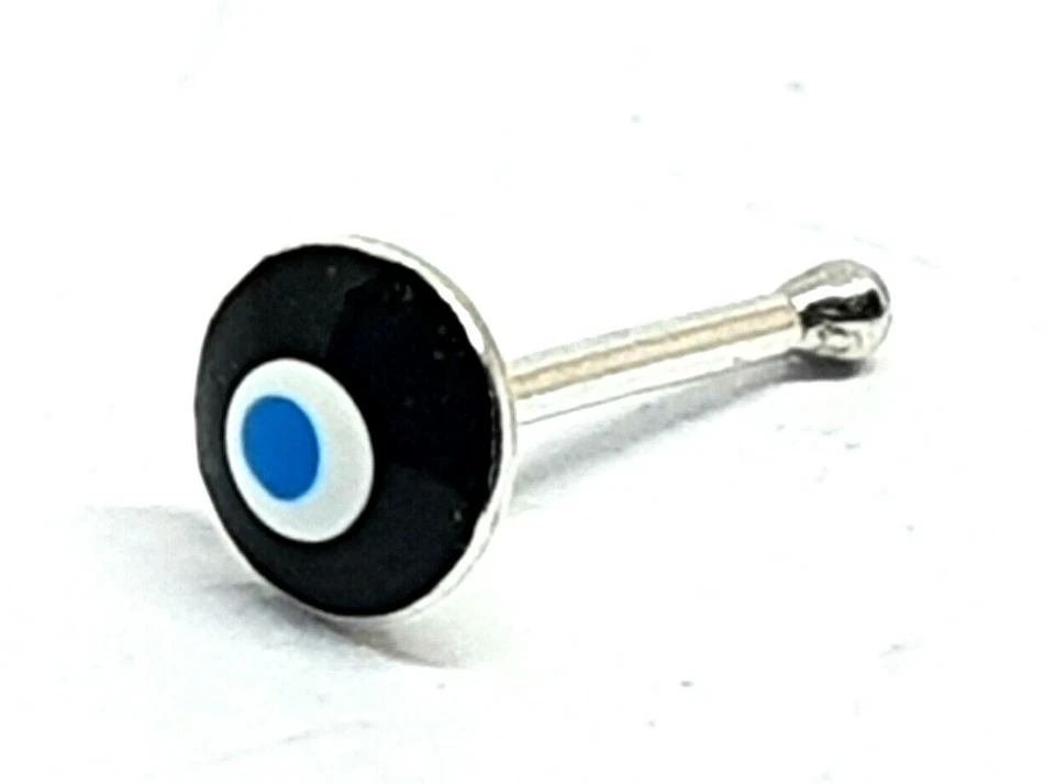 Smalto Naso Malocchio Borchia Nazar 22 g (0,6 mm) Argento 925 Boncuk Evil Eye... - Immagine 4 di 4