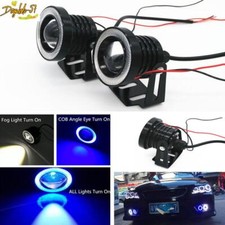 New 3in Car Angel Eye COB Blue/White Halo Ring DRL Hawkeye LED Fog Driving Light