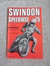 SPEEDWAY PROGRAMME SWINDON v HALIFAX BRITISH LEAGUE MATCH 28/3/1975