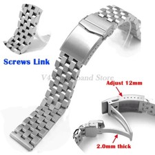 18-22mm Stainless Steel Watch Straps For Seiko 5 SKX007 SKX013 Solid Buckle New