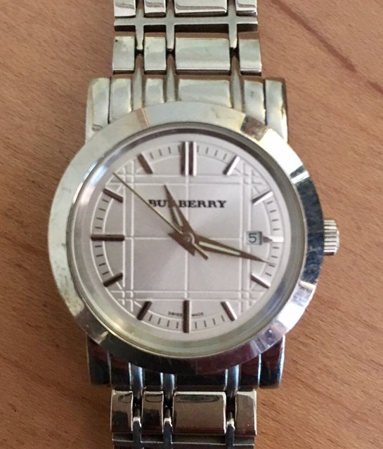 burberry silver watch