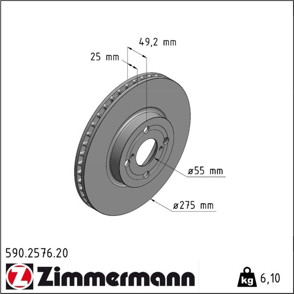 2X Zimmermann 590.2576.20 Bremsscheibe FüR Toyota Corolla E11 E12-image