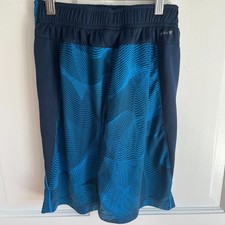 Nike Boys Dri-Fit Blue Black Shorts SZ Med Youth Basketball Activewear Train Run