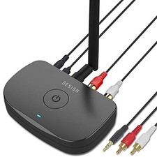BE-RCA Long Range Bluetooth Music Receiver, Wireless Audio Adapter for Black