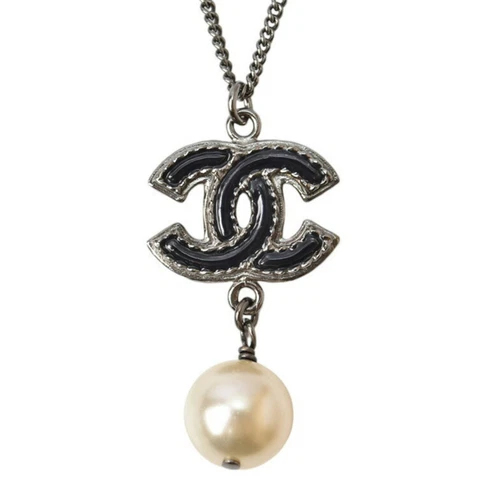 Chanel Collana Ciondolo 2 Vie CHANEL Marchio di Cocco Motivo Perla Nero Gu... GZl154wt