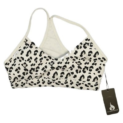 Ryderwear Sports Bra Womens SMALL Beige Leopard Racerback Strappy Size S NWT